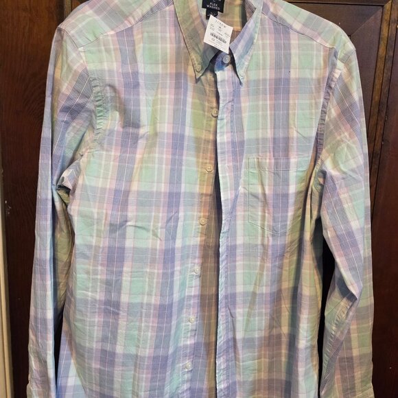 Men's J Crew Flex Washed Plaid Shirt - Picture 1 of 3